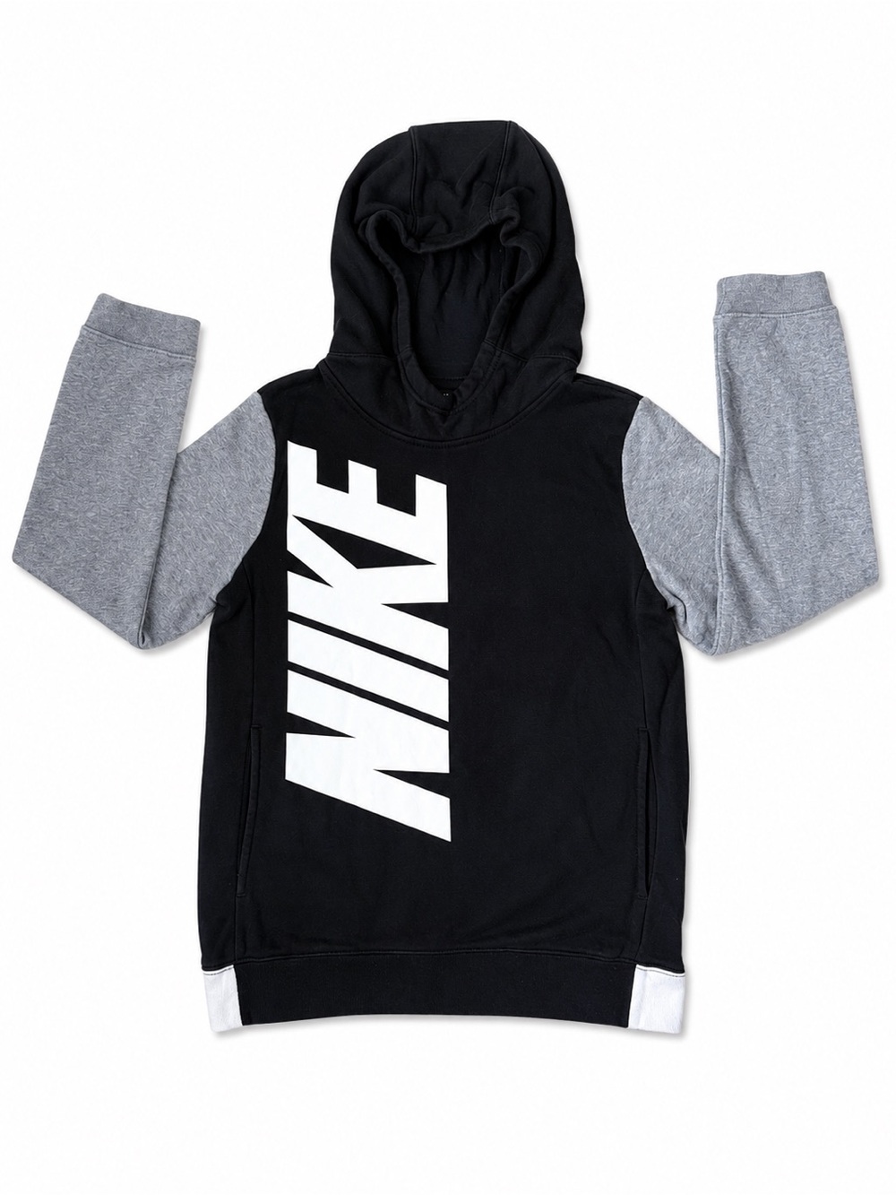 Nike Boys Sportswear Amplify Pullover Hoodie Black Gray Colorblock Youth L - Picture 3 of 7